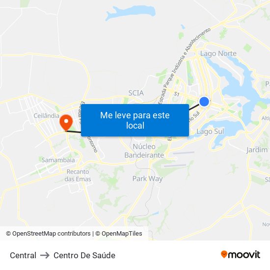 Central to Centro De Saúde map