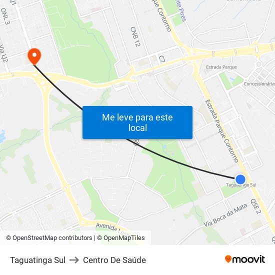 Taguatinga Sul to Centro De Saúde map