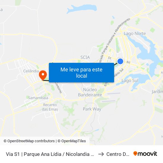 Via S1 | Parque Ana Lídia / Nicolandia / Eixo Ibero-Americano to Centro De Saúde map