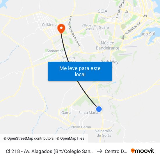 Cl 218 - Av. Alagados (Brt/Colégio Santa Maria/N.S.Aparecida) to Centro De Saúde map