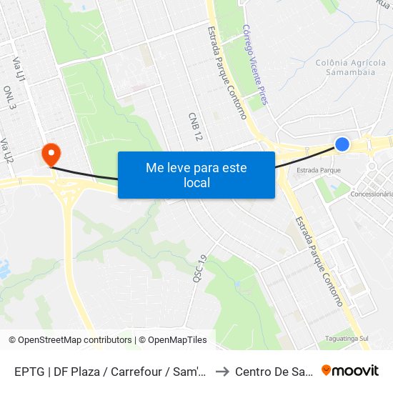Eptg | Df Plaza / Carrefour / Sam's Club to Centro De Saúde map