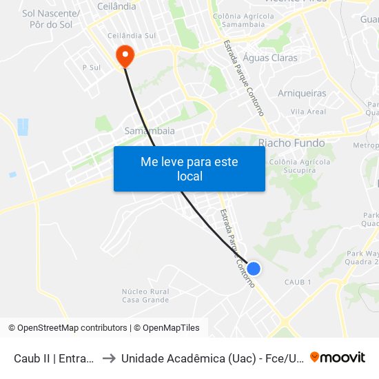 Caub II | Entrada to Unidade Acadêmica (Uac) - Fce / Unb map