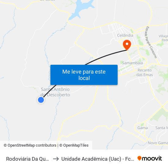Rodoviária Da Queiroz to Unidade Acadêmica (Uac) - Fce / Unb map