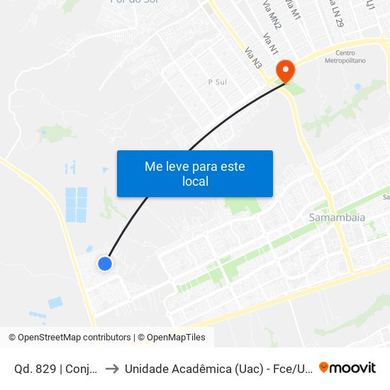 Qd. 829 | Conj. 6 to Unidade Acadêmica (Uac) - Fce / Unb map