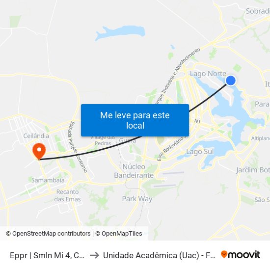 Eppr | Smln Mi 4, Conj. 2 to Unidade Acadêmica (Uac) - Fce / Unb map