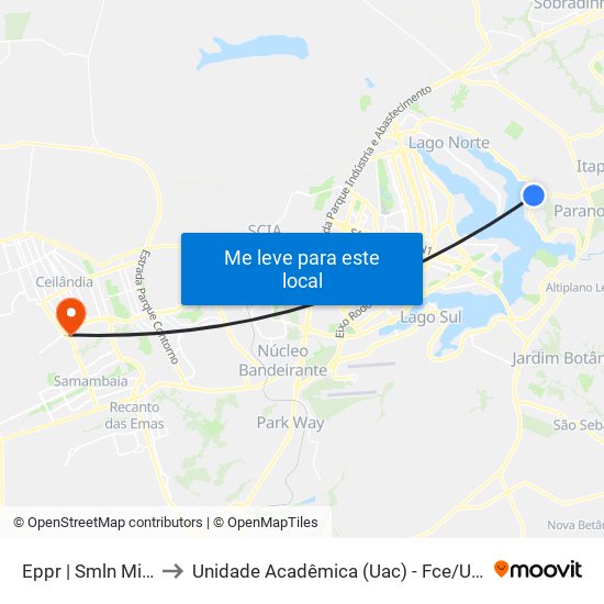 Eppr | Smln Mi 8 to Unidade Acadêmica (Uac) - Fce / Unb map