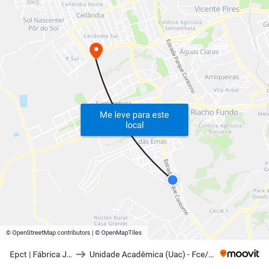 Epct | Fábrica Jbs to Unidade Acadêmica (Uac) - Fce / Unb map