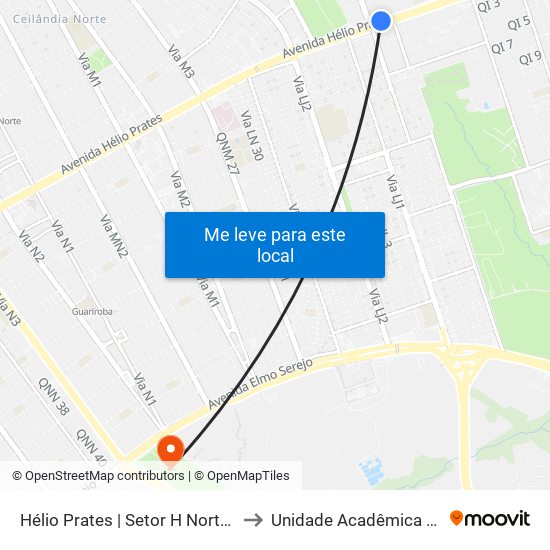 Hélio Prates | Setor H Norte / Costa Atacadão to Unidade Acadêmica (Uac) - Fce / Unb map