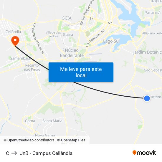 C to UnB - Campus Ceilândia map