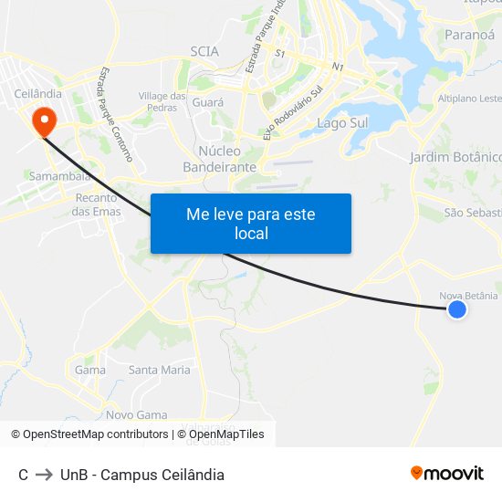 C to UnB - Campus Ceilândia map