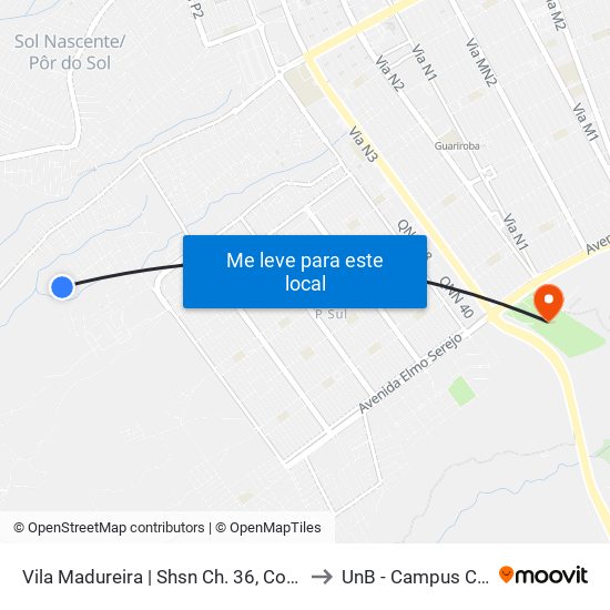 Vila Madureira | Shsn Ch. 36, Conj. 22 «Volta« to UnB - Campus Ceilândia map