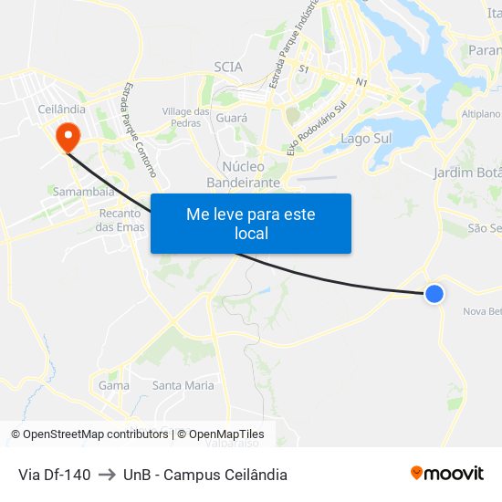 Via Df-140 to UnB - Campus Ceilândia map