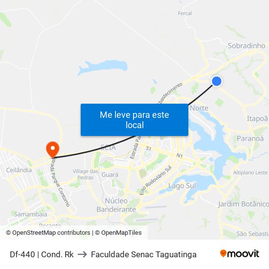Df-440 | Cond. Rk to Faculdade Senac Taguatinga map
