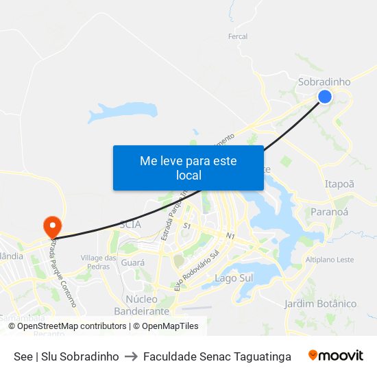 See | Slu Sobradinho to Faculdade Senac Taguatinga map