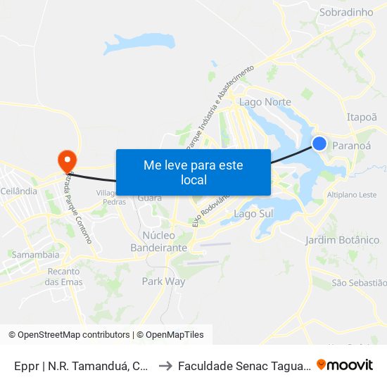 Eppr | N.R. Tamanduá, Ch. 249 to Faculdade Senac Taguatinga map