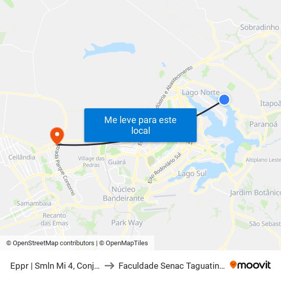 Eppr | Smln Mi 4, Conj. 2 to Faculdade Senac Taguatinga map