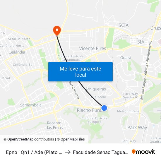 Epnb | Qn1 / Ade (Plato Flex) to Faculdade Senac Taguatinga map