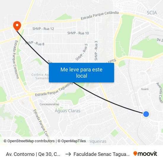 Av. Contorno | Qe 30, Conj. B to Faculdade Senac Taguatinga map