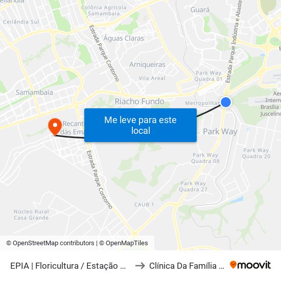 Epia Sul | Floricultura / Estação Brt Park Way to Clínica Da Família 104/105 map