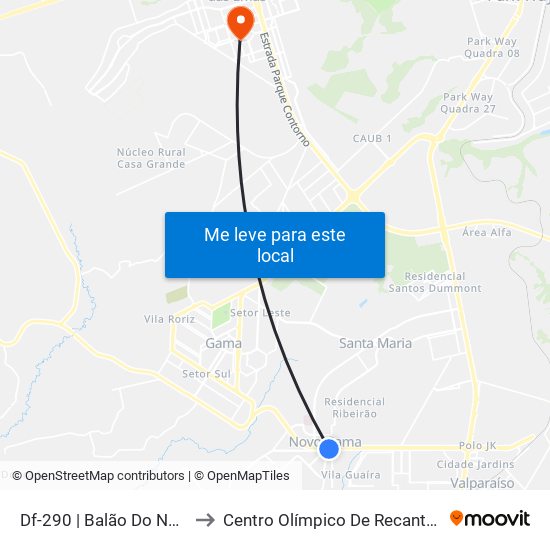 Df-290 | Balão Do Novo Gama to Centro Olímpico De Recanto Das Emas map