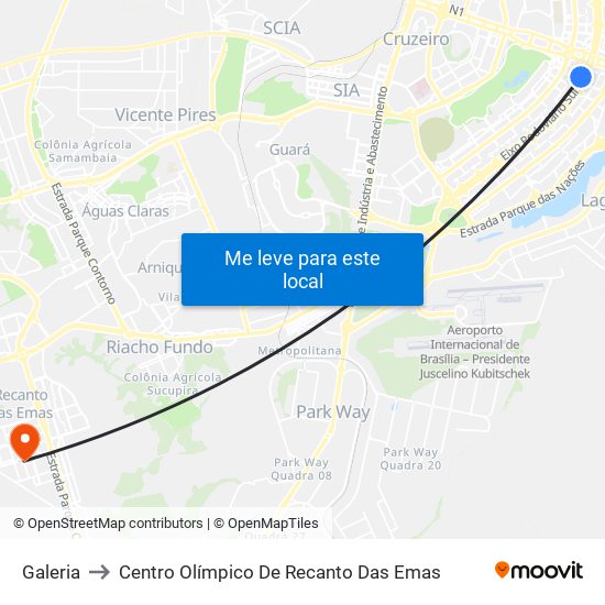 Galeria to Centro Olímpico De Recanto Das Emas map