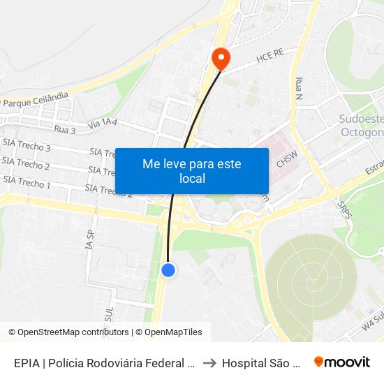 Epia Sul | Sede Prf / Novacap to Hospital São Mateus map