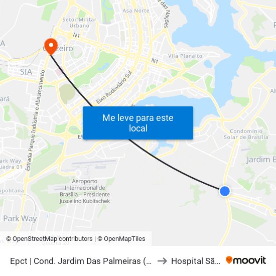 Epct | Cond. Jardim Das Palmeiras (Sentido São Sebastião) to Hospital São Mateus map