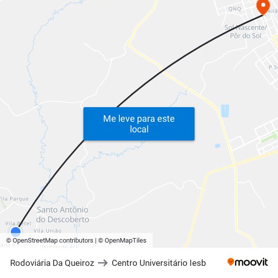 Rodoviária Da Queiroz to Centro Universitário Iesb map