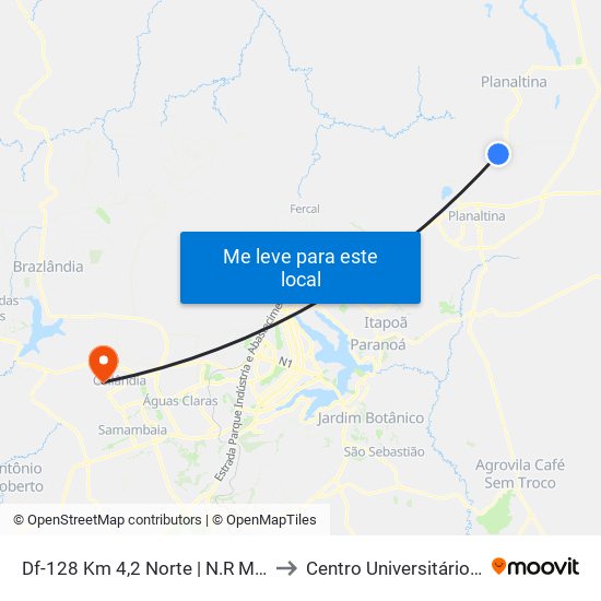 Df-128 Km 4,2 Norte | N.R Monjolo to Centro Universitário Iesb map