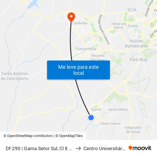 Df-290 | Gama Setor Sul, Cl 8 «Oposto» to Centro Universitário Iesb map