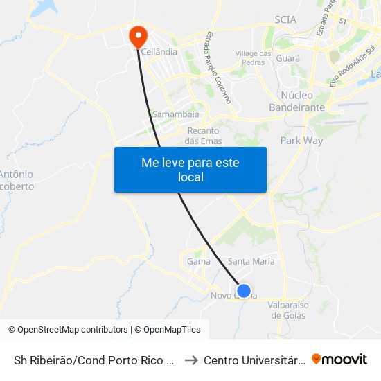 Sh Ribeirão/Cond Porto Rico Fase 2 Q K to Centro Universitário Iesb map
