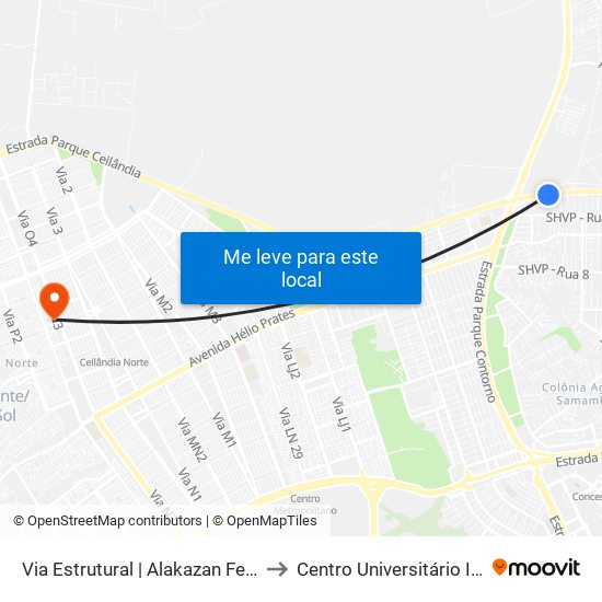 Via Estrutural | Alakazan Festas to Centro Universitário Iesb map