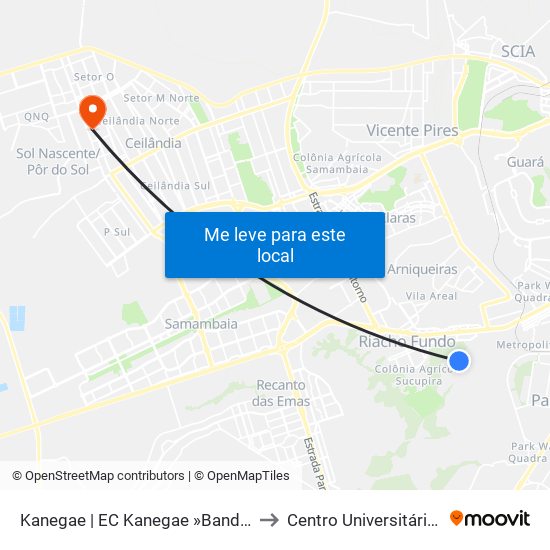 Kanegae | EC Kanegae »Bandeirante» to Centro Universitário Iesb map