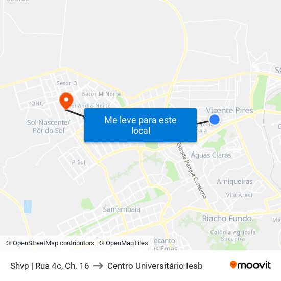 Shvp | Rua 4c, Ch. 16 to Centro Universitário Iesb map