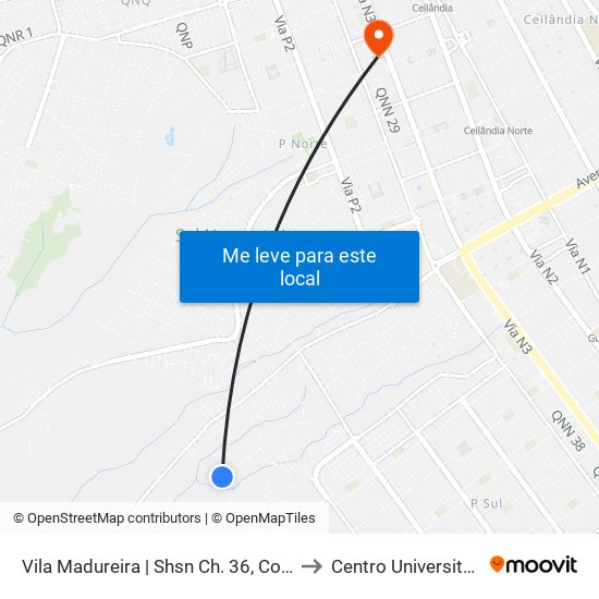 Vila Madureira | Shsn Ch. 36, Conj. 22 «Volta« to Centro Universitário Iesb map