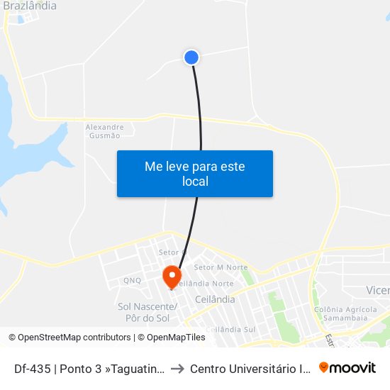 Df-435 | Ponto 3 »Taguatinga» to Centro Universitário Iesb map