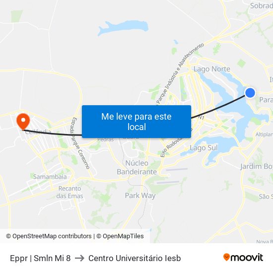 Eppr | Smln Mi 8 to Centro Universitário Iesb map