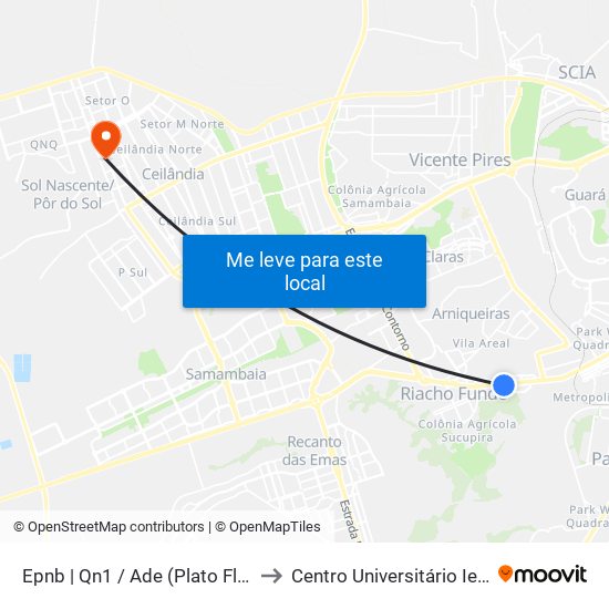 Epnb | Qn1 / Ade (Plato Flex) to Centro Universitário Iesb map