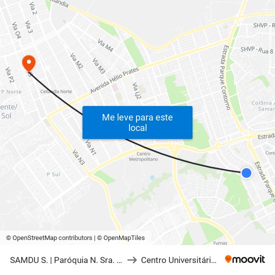 SAMDU S. | Paróquia N. Sra. Fátima to Centro Universitário Iesb map