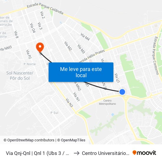 Via Qnj-Qnl | Qnl 1 (Ubs 3 / Ced 6) to Centro Universitário Iesb map
