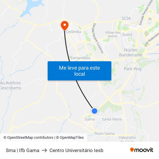 Sma | Ifb Gama to Centro Universitário Iesb map