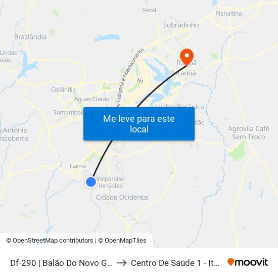 Df-290 | Balão Do Novo Gama to Centro De Saúde 1 - Itapoã map