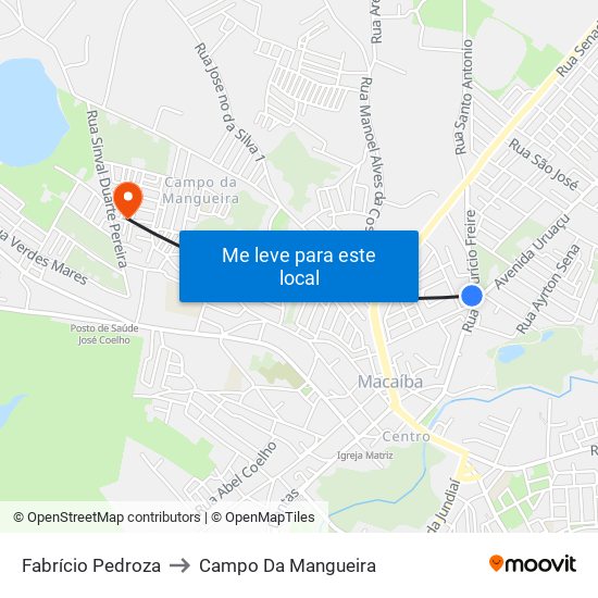 Fabrício Pedroza to Campo Da Mangueira map