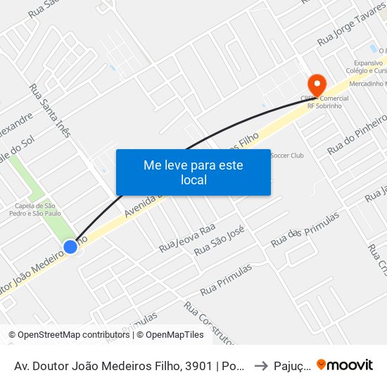 Av. Doutor João Medeiros Filho, 3901 | Posto Alvorada to Pajuçara map