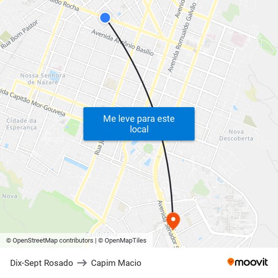 Dix-Sept Rosado to Capim Macio map