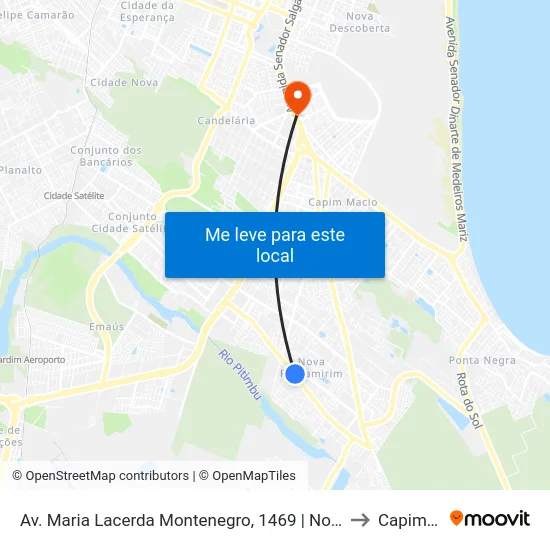 Av. Maria Lacerda Montenegro, 1469 | Nordestão Nova Parnamirim to Capim Macio map