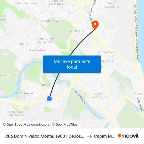 Rua Dom Nivaldo Monte, 1900 | Depósito Comjol to Capim Macio map