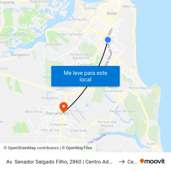 Centro Administrativo 2 - Intermunicipal to Centro map