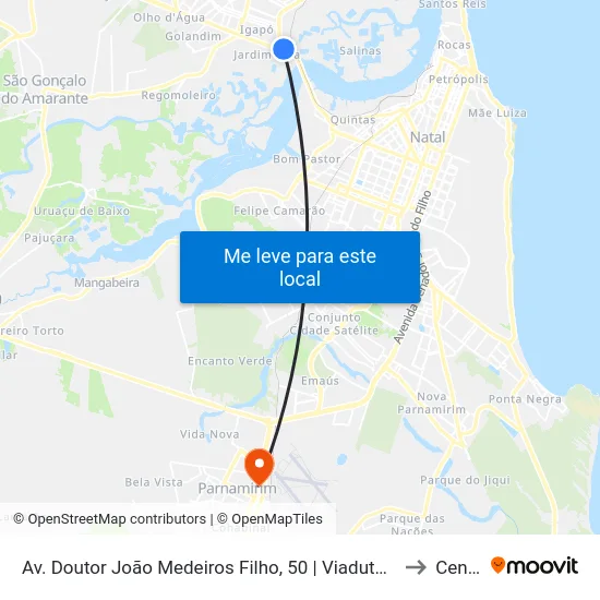 Av. Doutor João Medeiros Filho, 50 | Viaduto De Igapó to Centro map