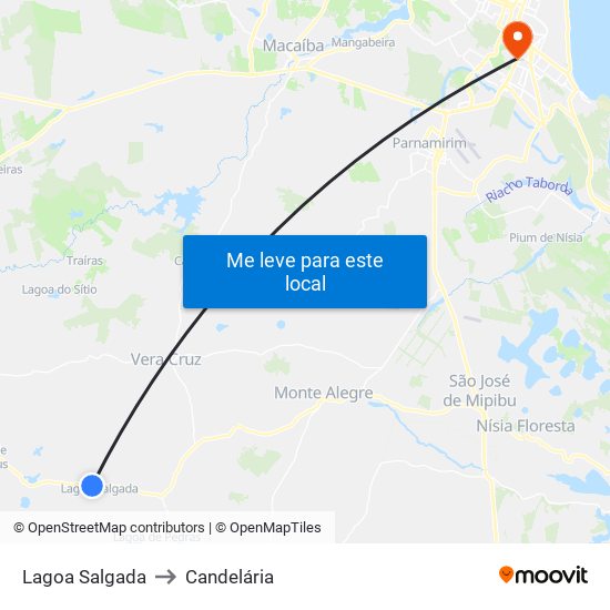 Lagoa Salgada to Candelária map